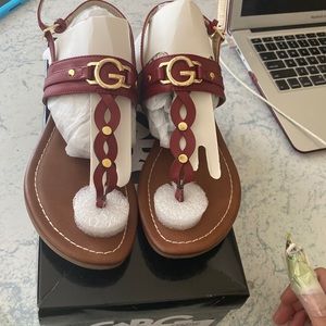 G by Guess Link Sandals, Dark Red, 7M